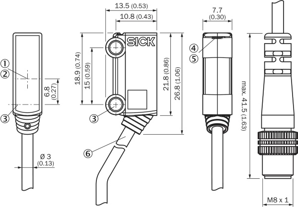 Фотоэлектрический датчик PinPoint LED ( 1065929) WL2SG-2P3235 SICK