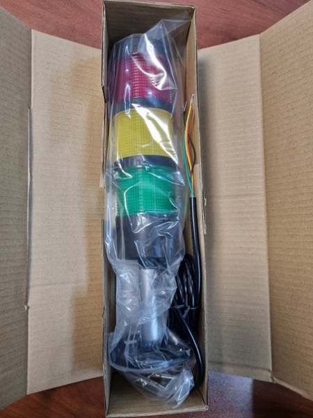 RAVENTEK PVO2-324F-RYG световая колонна ?64мм с зуммером 3 цвета RYG прямое основание IP65