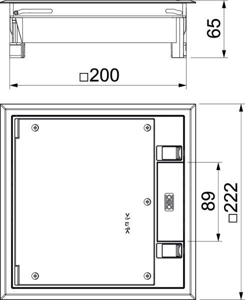 Лючок GES4-2U10T 7011, универсальный, 12М, под покрытие до 10мм, серый RAL 7011, полиамид