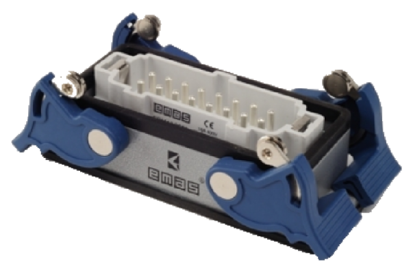 Кожух со штепселем (монтаж на перегородке) металлический, 16 полюсов, 16A, нижний ввод, IP65 EBM16FM44