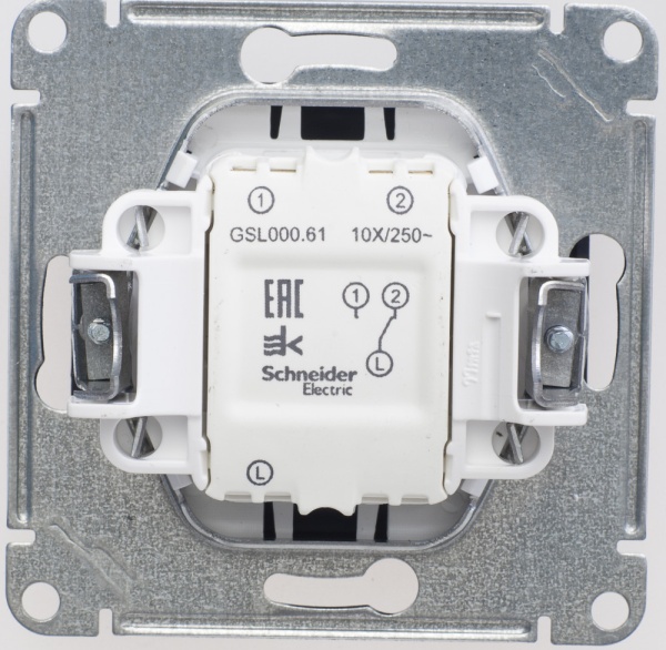 GLOSSA 1-клавишный ПЕРЕКЛЮЧАТЕЛЬ, сх.6, 10АХ, механизм, ШОКОЛАД