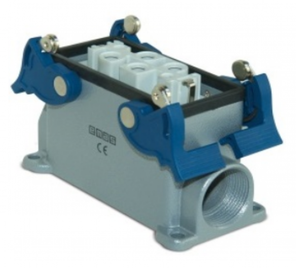 Кожух с гнездом металлический, 6 полюсов (4 x 80A + 2 x 16A), боковой ввод (PG 21), IP65 EBM806PD14