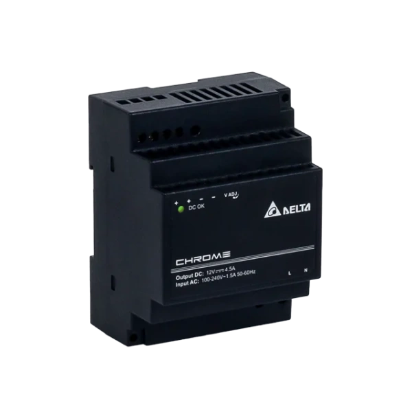 Блок питания импульсный Chrome, 54W, 4.5А, 90_264VAC (120_375VDC) / 12VDC, DIN35, винт.клеммы, пл.корпус