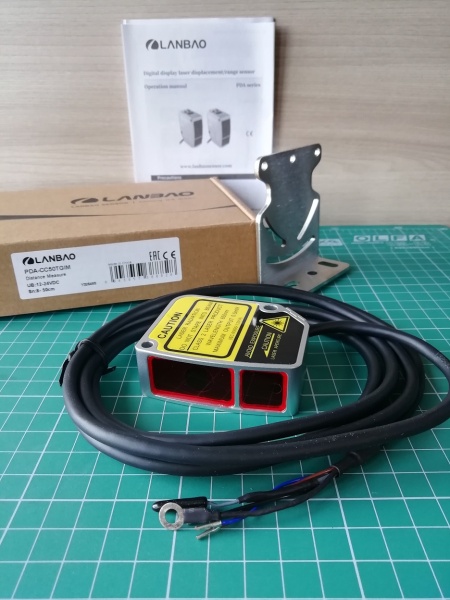 LANBAO PDA-CC50TGIM лазерный датчик расстояния 4-20мА, 80-500мм, кабель 2м