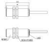 LANBAO LR18XBF08DPCYP индуктивный датчик M18x52,5мм PNP NC IP68 Sn=8мм, кабель 2м