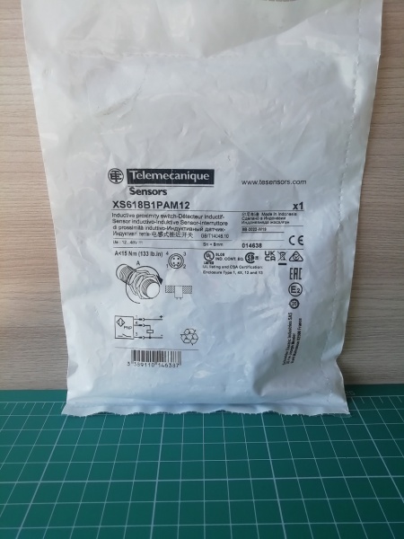 ИНДУКТИВНЫЙ ДАТЧИК ЦИЛИНДР NO PNP M18, L=74mm, латунь, Sn=8mm, 12...48 В постоянного тока, подключ. M12 XS618B1PAM12