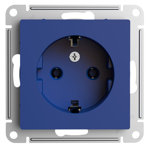 ATLASDESIGN РОЗЕТКА с заземлением без шторок, 16А, механизм, АКВАМАРИН