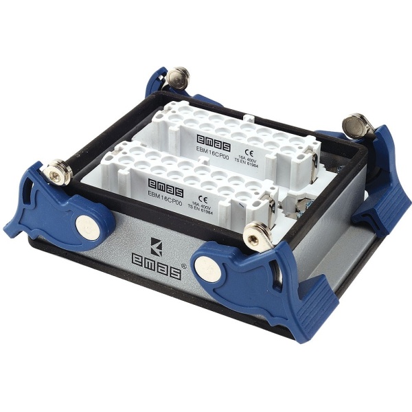 Кожух со штепселем (монтаж на перегородке) металлический, 48 полюсов, 16A, нижний ввод, IP65 EBM48FM44