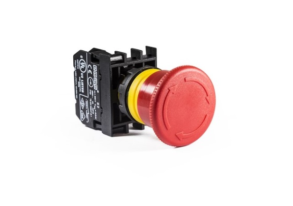 Кнопка аварийная "Грибок" 40мм (1НЗ), возврат поворотом, с курсором, серия B (250В AC, 4А), IP50 B200EG