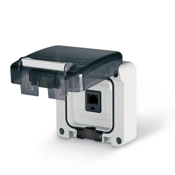 Розетка встраиваемый информационная RJ45 кат.6, M95(95x95mm), IP66, серия PROTECTA