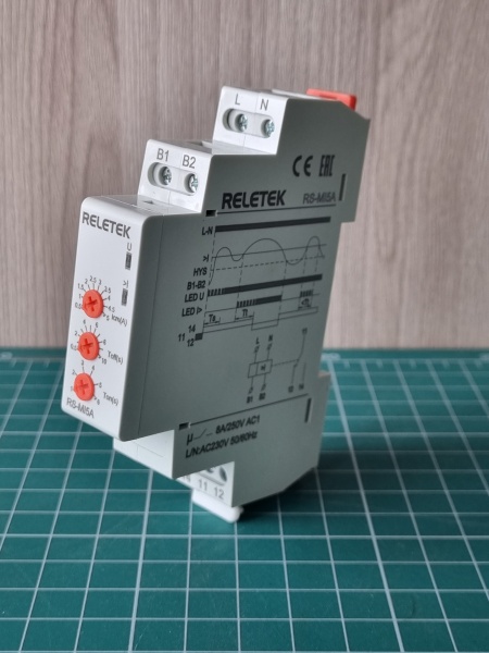 Реле контроля тока RS-MI5A, однофазное, In=5A(0.5_5A), 1CO, 8A(250VAC), 230VAC, Imax, Ton/off 1_6s/0.5_10s, память ошибки, 1M (RS-MI5A)