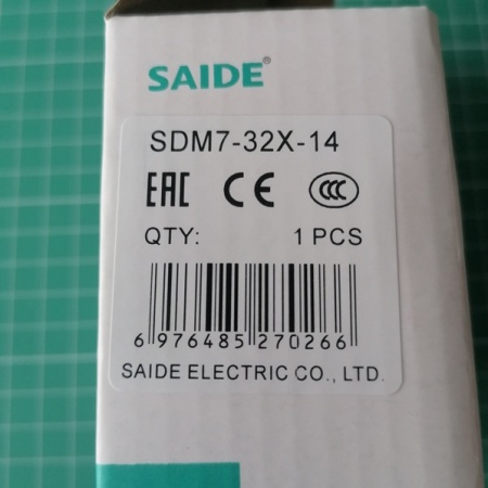 Авт. выключатель SDM7-32X-14, 3P, In=14A, 690VAC, Icu=15kA, Ie=9_14A, Ii=12In, CLASS 10A, управление кнопками