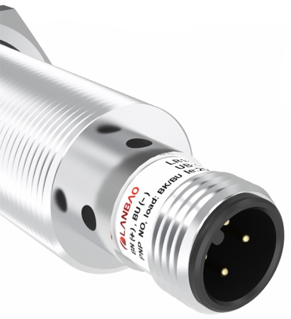 LANBAO LR18XCF12DNCY-E2 Индуктивный датчик 12 мм, цилиндрический, незаподлицо, 10…30 DC, NPN, NC, ни