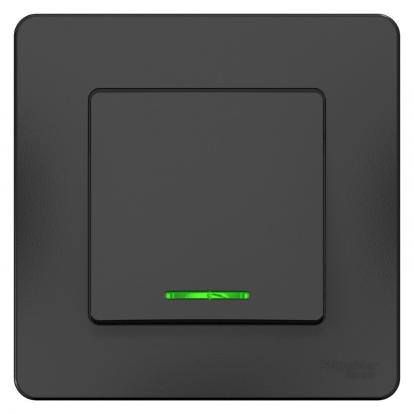 BLANCA С/У 1-клавишный ПЕРЕКЛЮЧАТЕЛЬ (сх.6) с подсв.,10А, 250В, АНТРАЦИТ