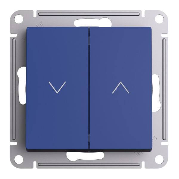 ATLASDESIGN 2-клавишный ВЫКЛЮЧАТЕЛЬ ДЛЯ ЖАЛЮЗИ, сх.4, 10А, механизм, АКВАМАРИН