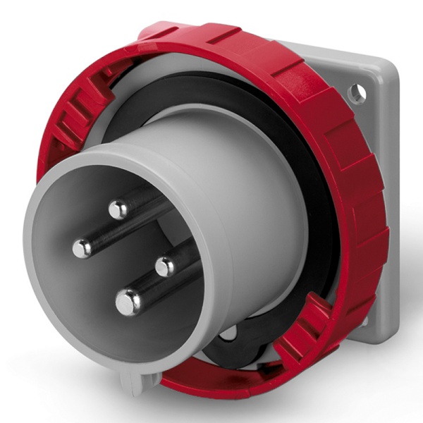 Разъем пром. силовой CEE встраиваемый, штекер, 16A, 3P+E 6h, 380_415VAC 50/60Hz, уст. 75x75mm, IP66/IP67/IP69, серия OPTIMA