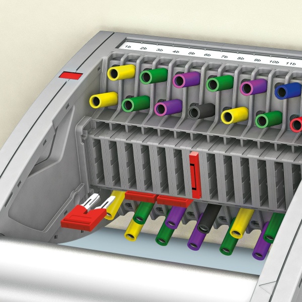 Перемычка FBS 10-5 на 10 полюсов, для клемм 5,2mm, 24A, красная