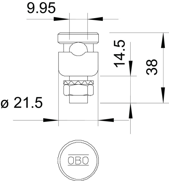 Клемма 5001 N-FT для присоединения проводника Ø8-10мм к поверхности, с прижимной пластиной, гор. оцинк.