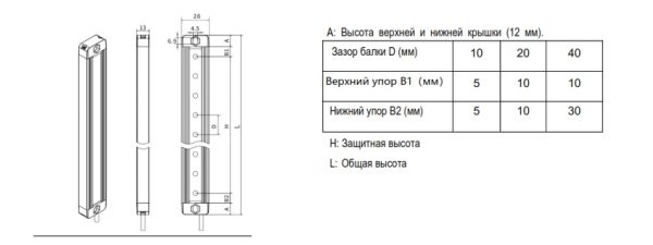 LANBAO SFB10072-TM02DPC Завеса безопасности SFB series , Расстояние между лучами (мм) 10 , Количество лучей 72 , Приемник PNP NC , 28*13mm