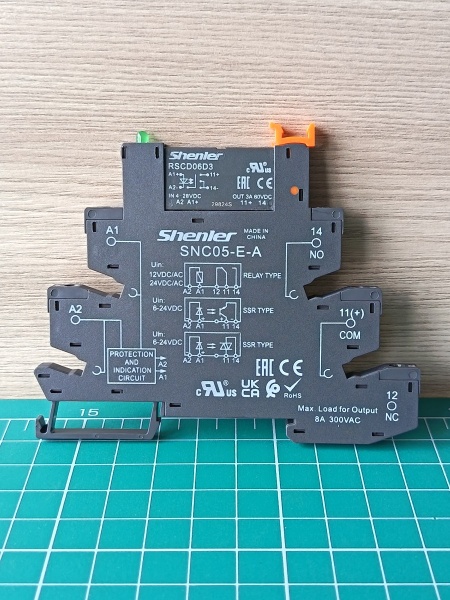Реле интерфейсное полупроводниковое RSCD06D3 с колодкой SNC05-E-A, винтовой зажим, 1NO, 3A(60VDC), 12_24VDC, LED, W=6.2mm