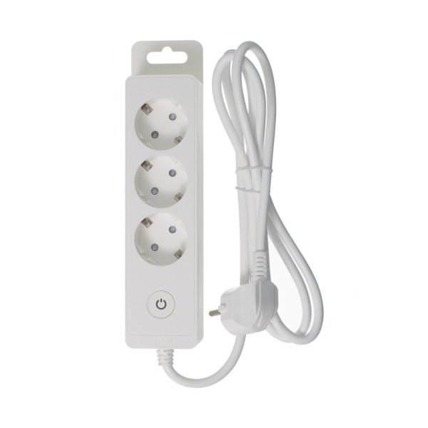 Удлинитель 3 роз.2К+З кабель 1,5м БЕЛЫЙ