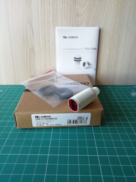 LANBAO PSS-YC10DNBR-E2 оптический датчик M18 NPN NO/NC Sn=100мм BGS (D-тип) разъем M12