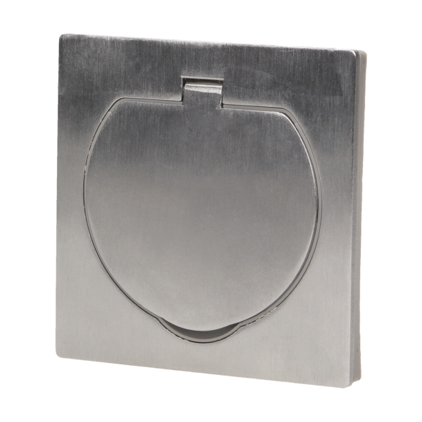 Розетка встраиваемая 2P+E, со шторками, IP44, 3680вт, нержавеющая сталь