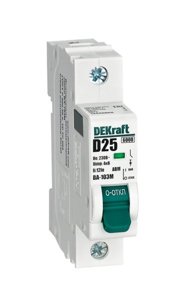 Авт. выкл. без теплозащиты 1P 25А х-ка D 6кА ВА-103M