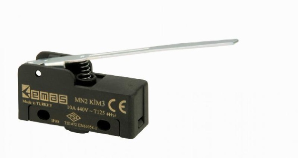 Мини-выключатель, привод рычаг 120мм (1ПК), пластиковый корпус (250В AC, 10А) MN2KIM3