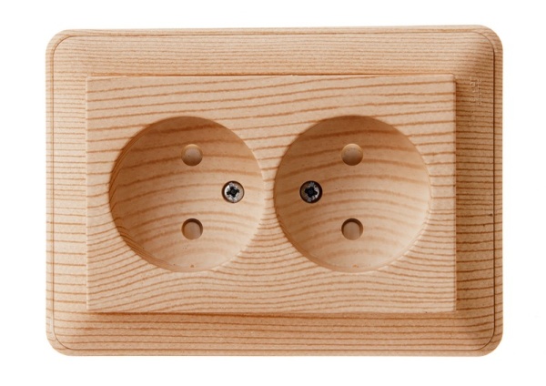 W59 РОЗЕТКА двойная без заземления со шторками, 16А, в сборе, СОСНА