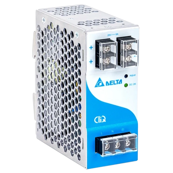 Блок питания импульсный CliQ, 120W, 5А, 85_264VAC (120_375VDC) / 24VDC, DIN35, винт.клеммы, ал.корпус