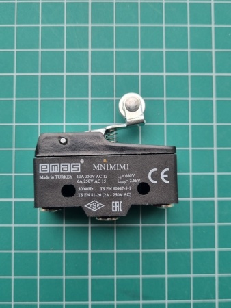 Мини-выключатель, привод роликовый рычаг 28мм (1ПК), пластиковый корпус (250В AC, 10А) MN1MIM1