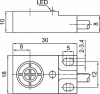 LANBAO LE10SF05DPO индуктивный датчик 18x10x30мм Sn=5мм PNP NO кабель 2м