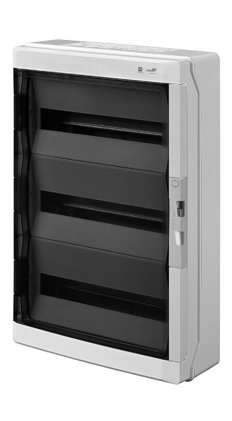 Щит навесной GALANT 3x18M, N/PE 6x 10x16+10x10mm2, дымчатая пласт. дверь, светло-серый RAL7035, 638x432x160mm, IP65