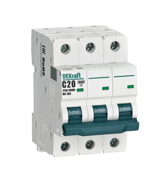Авт. выкл. 3P 20A х-ка C ВА-105 10кА