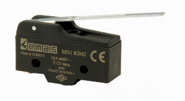 Мини-выключатель, привод рычаг 64мм (1ПК), пластиковый корпус (250В AC, 10А) MN1KIM2