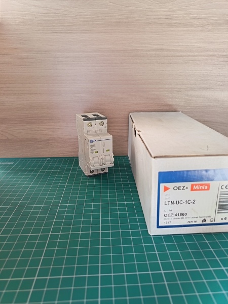 Автоматический выключатель LTN-UC-1C-2 In 1 A, Ue AC 230/400 V / DC 220/440 V, характеристика C, 2-полюс, Icn 10 kA