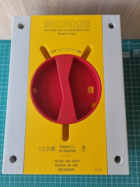 Выключатель нагрузки аварийный Scame 3P 63A IP66/IP69