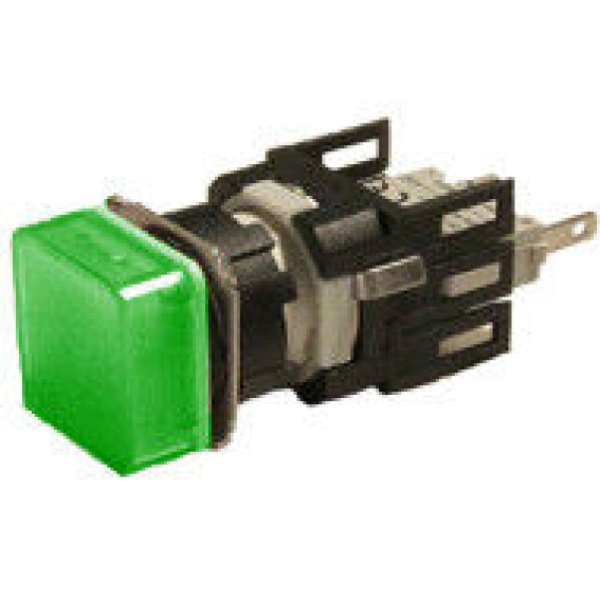 Сигнальная арматура с блоком подсветки D9 (зелёный светодиод, 24В AC/DC), зелёный цвет, серия D, IP50 D090KXY