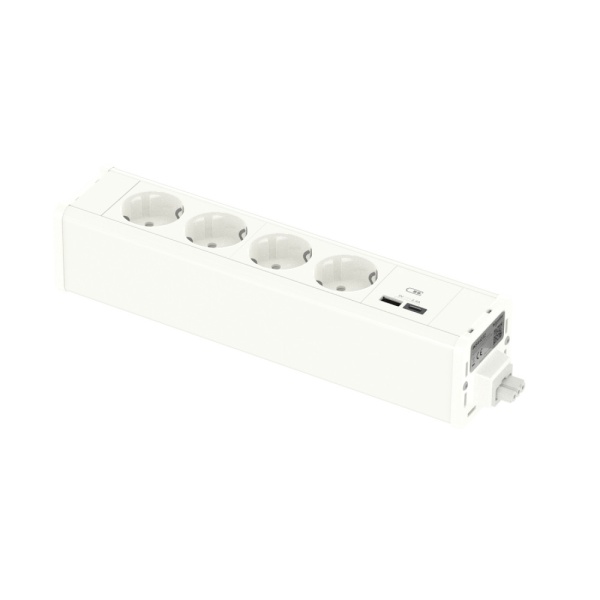 Unica System+ Блок 4хРозетка (2К+З) и 2хUSB типа A/C БЕЛЫЙ