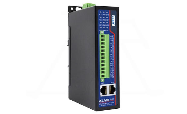 Преобразователь интерфейсов ZLAN5443D, RS-485 в Ethernet, 4xRS-485, 2xEthernet, Modbus Gateway, 24VDC, DIN35