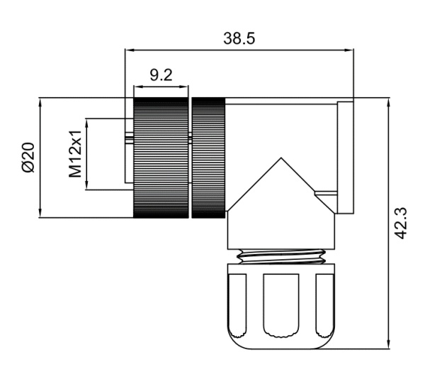 LANBAO QE12-N5G угловой разъем M12 5pin