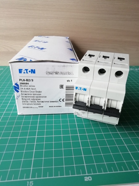 Авт. выключатель PL6-B2/3, 3P, 2A, хар-ка B, 6kA, 3M