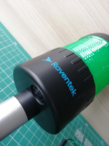 RAVENTEK PVO2-124B-G световая колонна ?64мм без зуммера 1 цвет зеленый прямое основание IP65