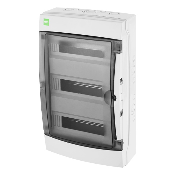 Щит навесной GALANT 3x12M, N 2x 8x16+6x10mm2, PE 4x 2x16+12x10mm2, дымчатая пласт. дверь, светло-серый RAL7035, 563x323x160mm, IP65