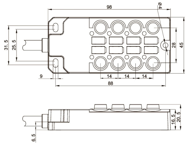LANBAO DB080803-2-07P Распределительная коробка для датчиков