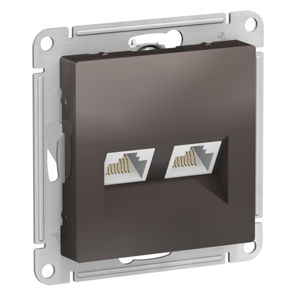 ATLASDESIGN РОЗЕТКА двойная компьютерная RJ45+RJ45 кат. 5e, механизм, МОККО