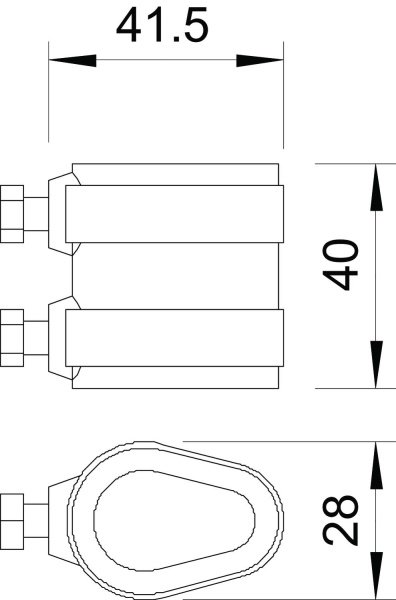 Зажим 223 O DIN ZN для соединения проводников Ø8-10мм/Ø16мм, гор. оцинк.