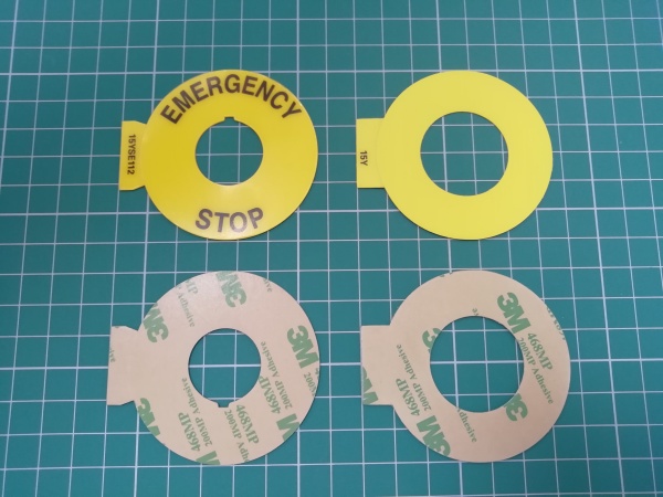 Шильдик 60мм, желтый для кнопки "СТОП" (800F15Y)