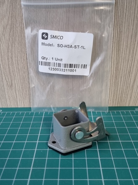 Корпус разъема, размер H3A, приборный, с фиксатором, металл, IP65, RAL 7037